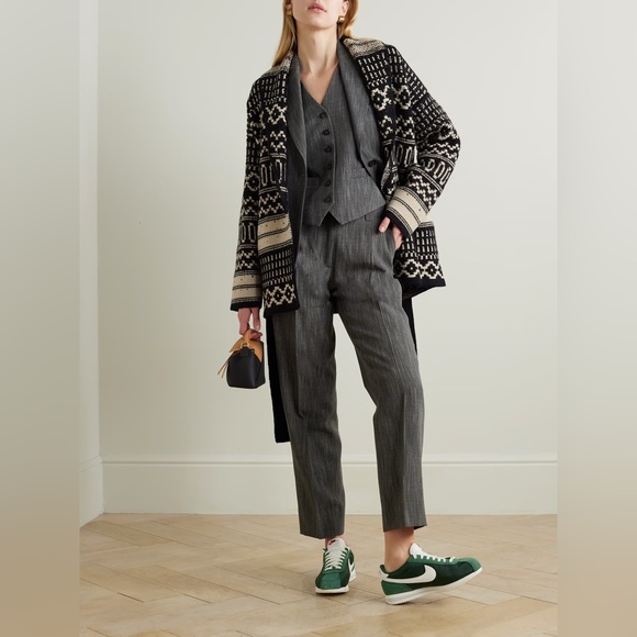 Golden Goose. Belted crystal-embellished jacquard-knit wool cardigan. Small - Picture 2 of 4
